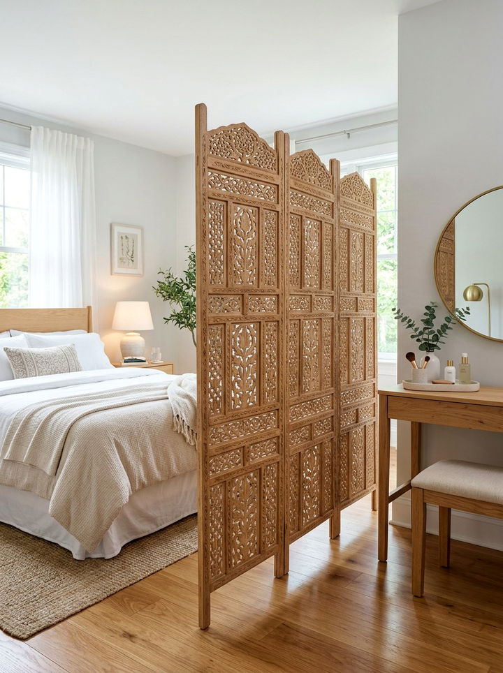 Room divider screen - 30 no drill bedroom ideas
