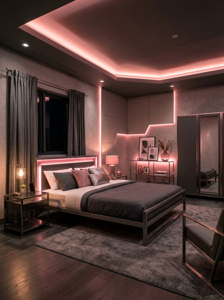 Rose Accent Lighting Bedroom - 30 rose bedroom ideas