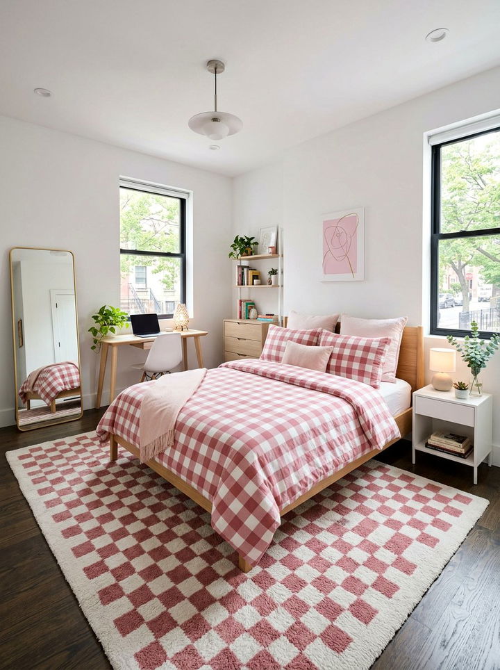Rose Checkered Bedroom - 30 rose bedroom ideas