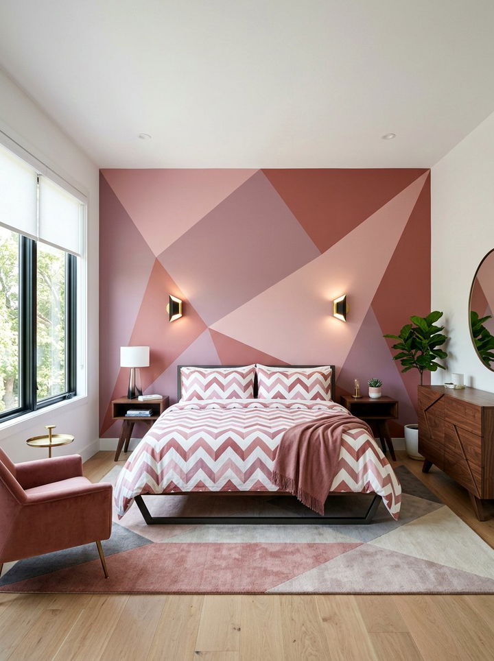 Rose Geometric Bedroom - 30 rose bedroom ideas