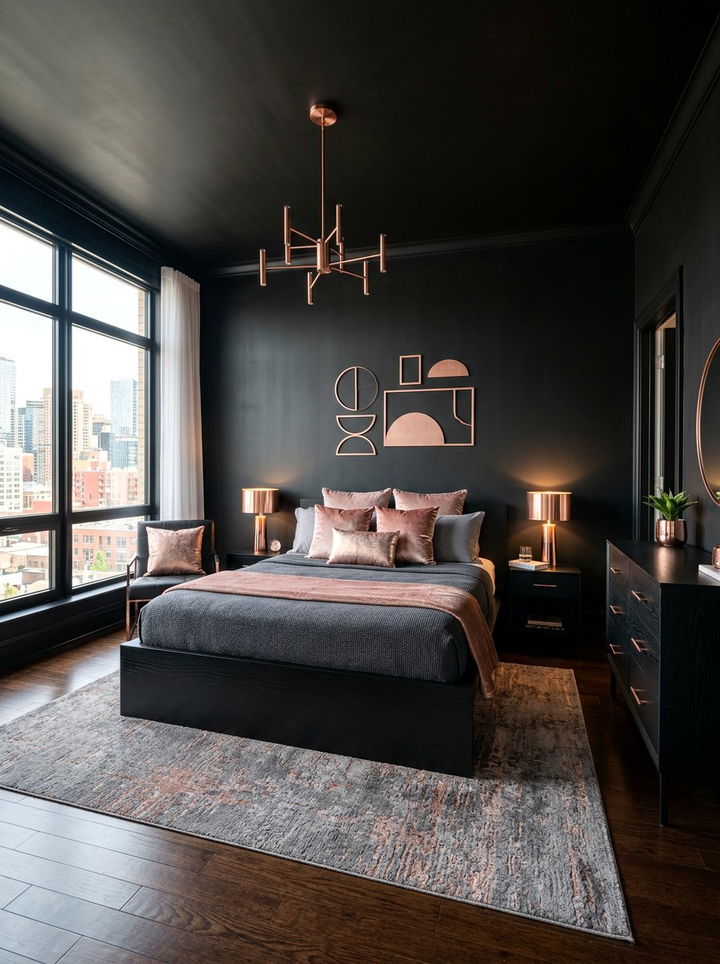 Rose Gold Black Bedroom - 30 rose gold bedroom ideas