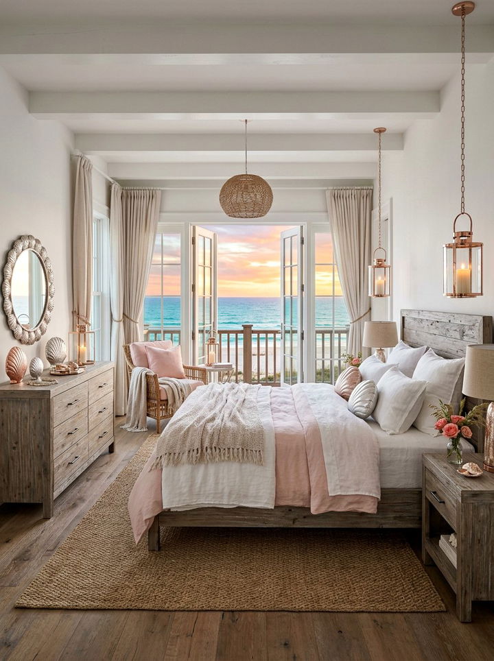 Rose Gold Coastal Bedroom - 30 rose gold bedroom ideas