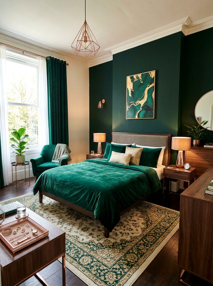 Rose Gold Emerald Green Bedroom - 30 rose gold bedroom ideas