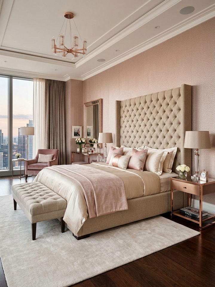 Rose Gold Luxury Bedroom - 30 rose gold bedroom ideas