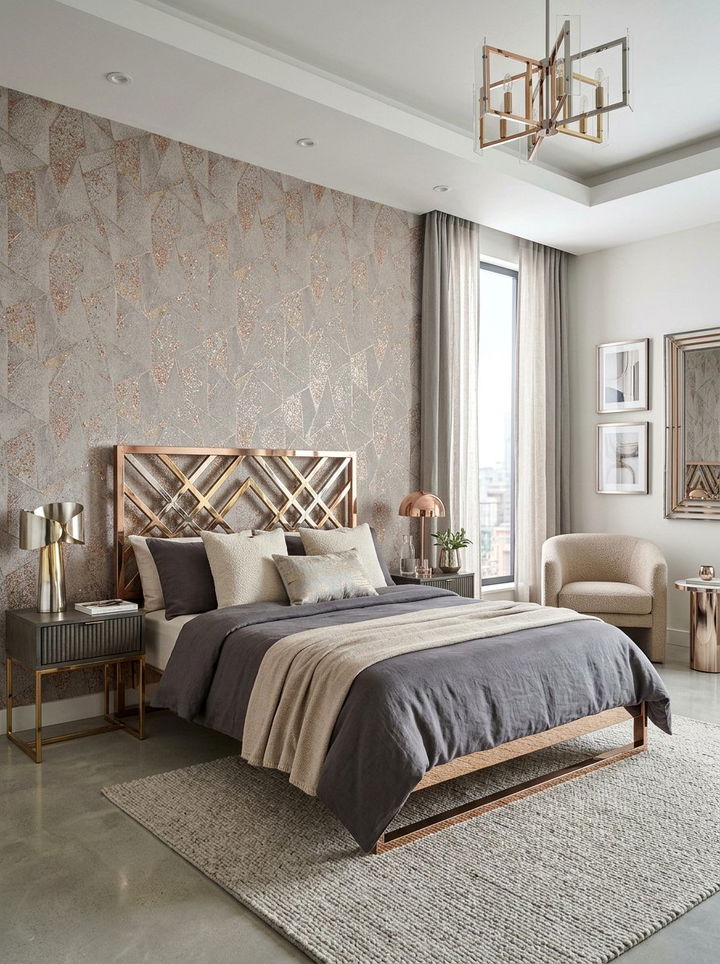 Rose Gold Metallic Bedroom - 30 rose gold bedroom ideas