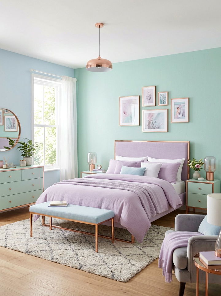 Rose Gold Pastel Bedroom - 30 rose gold bedroom ideas