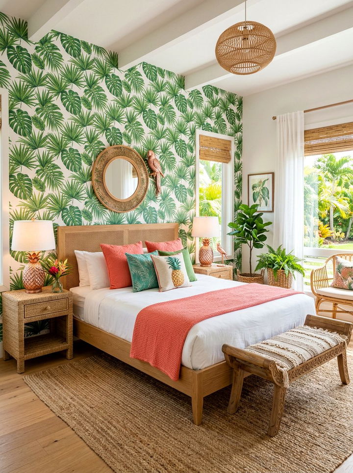 Rose Gold Tropical Bedroom - 30 rose gold bedroom ideas