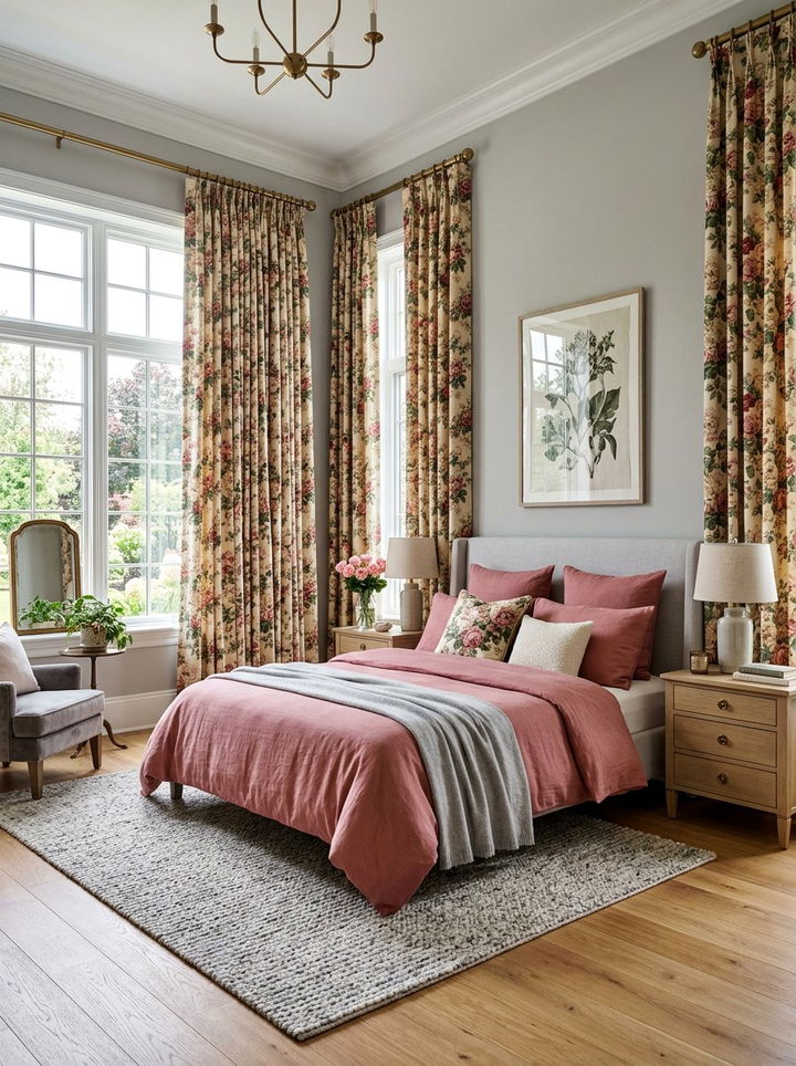 Rose Pattern Curtains Bedroom - 30 rose bedroom ideas