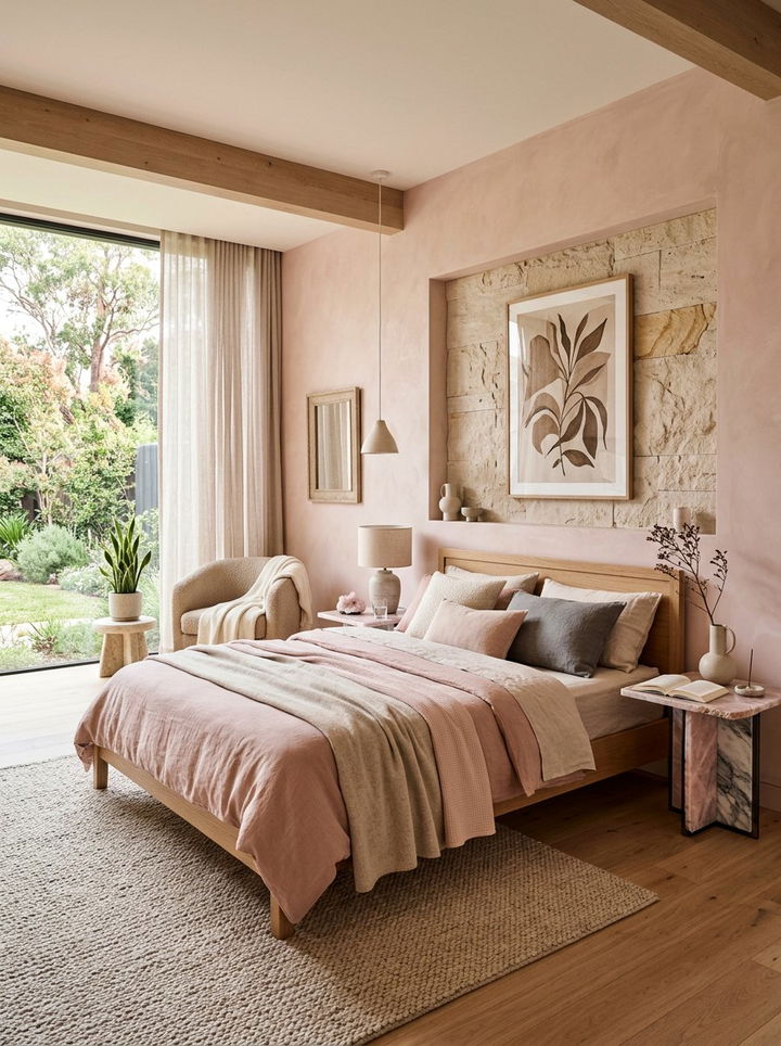 Rose Quartz Bedroom - 30 bedroom pink walls