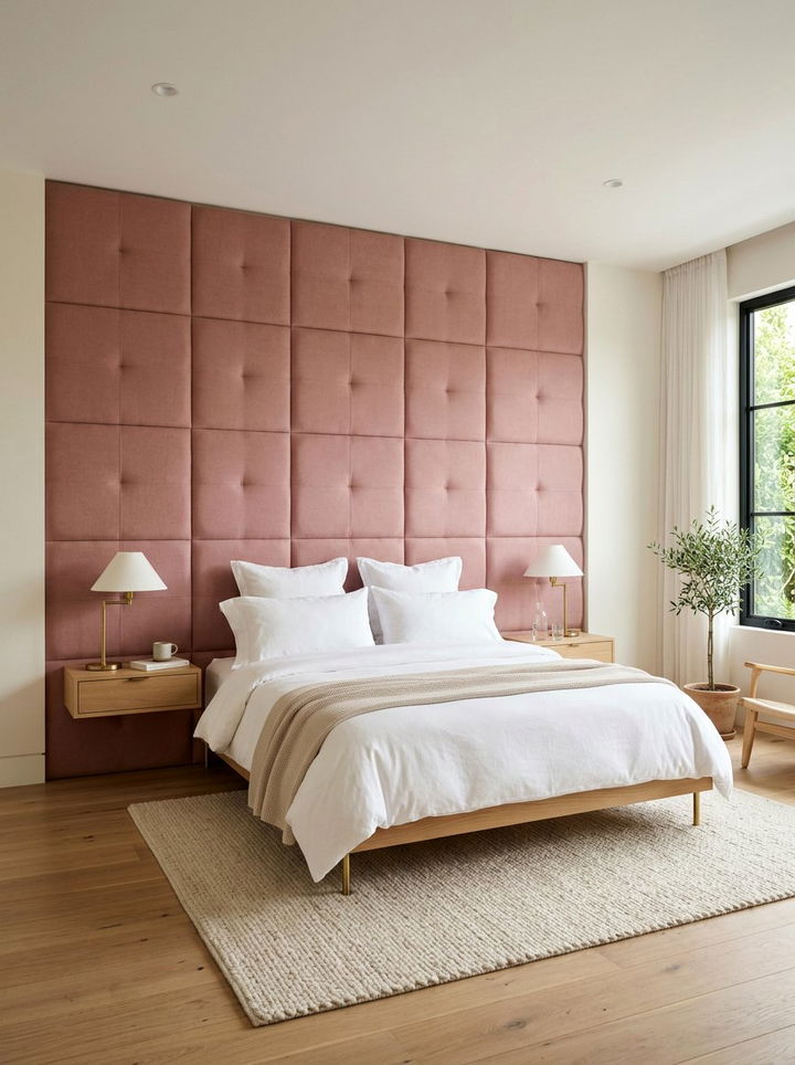 Rose Upholstered Wall Bedroom - 30 rose bedroom ideas