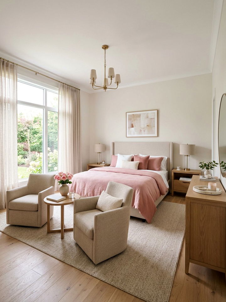Rose pink and beige bedroomOne - 30 rose pink bedroom ideas