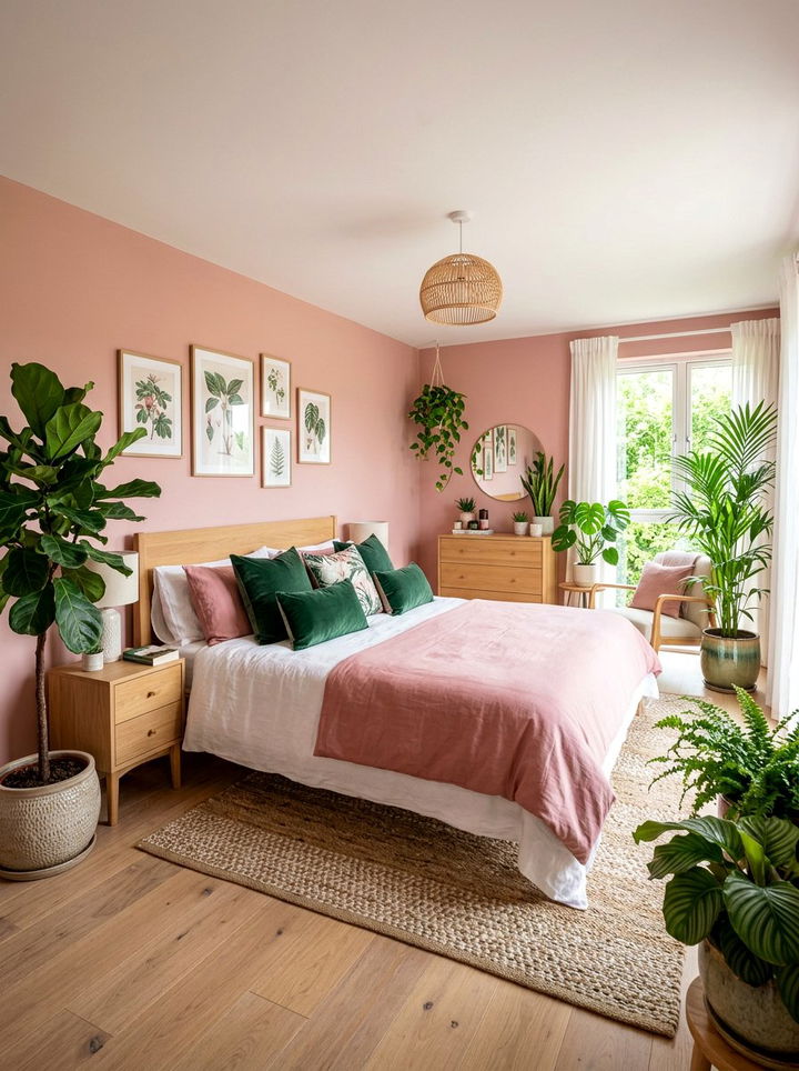 Rose pink and green bedroom - 30 rose pink bedroom ideas