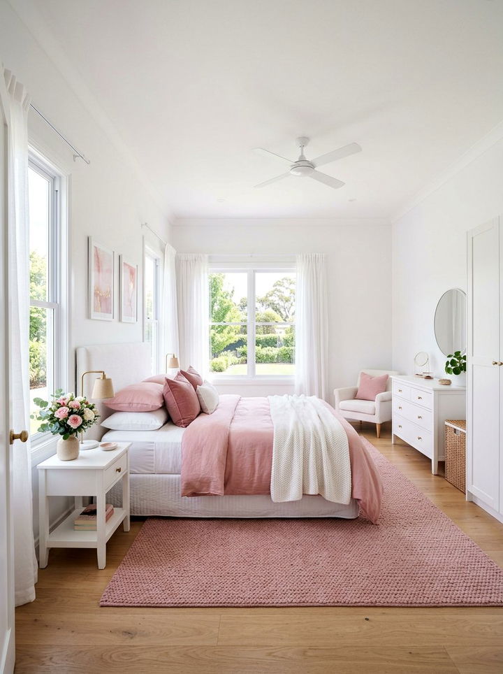 Rose pink and white bedroom - 30 rose pink bedroom ideas