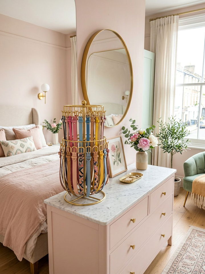 Rotating Belt Rack - 30 bedroom belt organizers