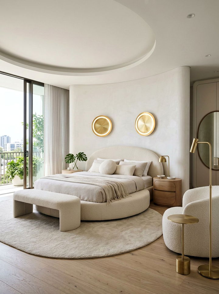 Round Backplate Wall Lights - 30 bedroom wall lights