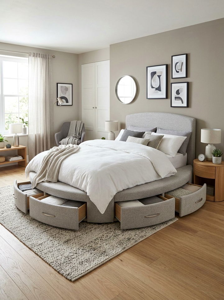 Round Bed With Storage - 30 bedroom round beds