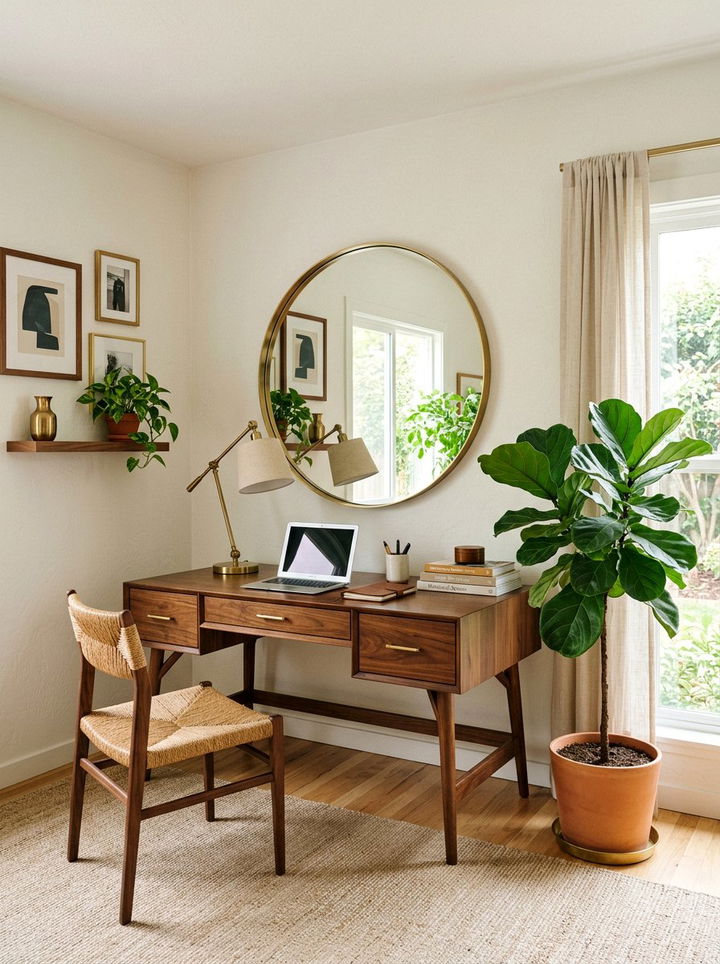 Round Brass Mirror - 30 bedroom vanity mirrors