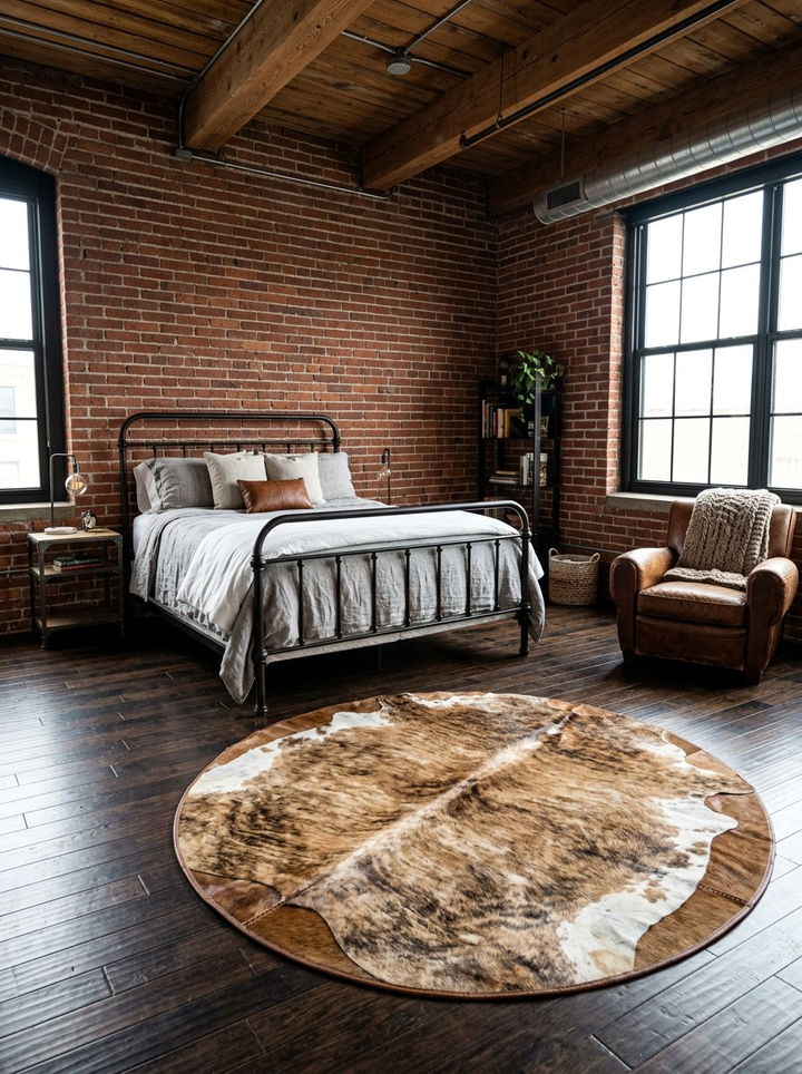 Round Cowhide Rug for Bedroom - 30 bedroom round rugs