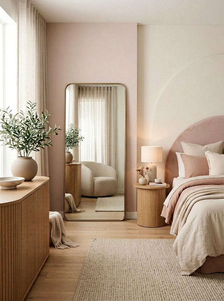 Round Edge Floor Mirror - 30 bedroom full length mirrors