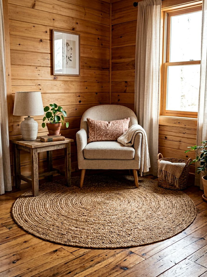 Round Jute Rug - 30 bedroom finishing touches ideas