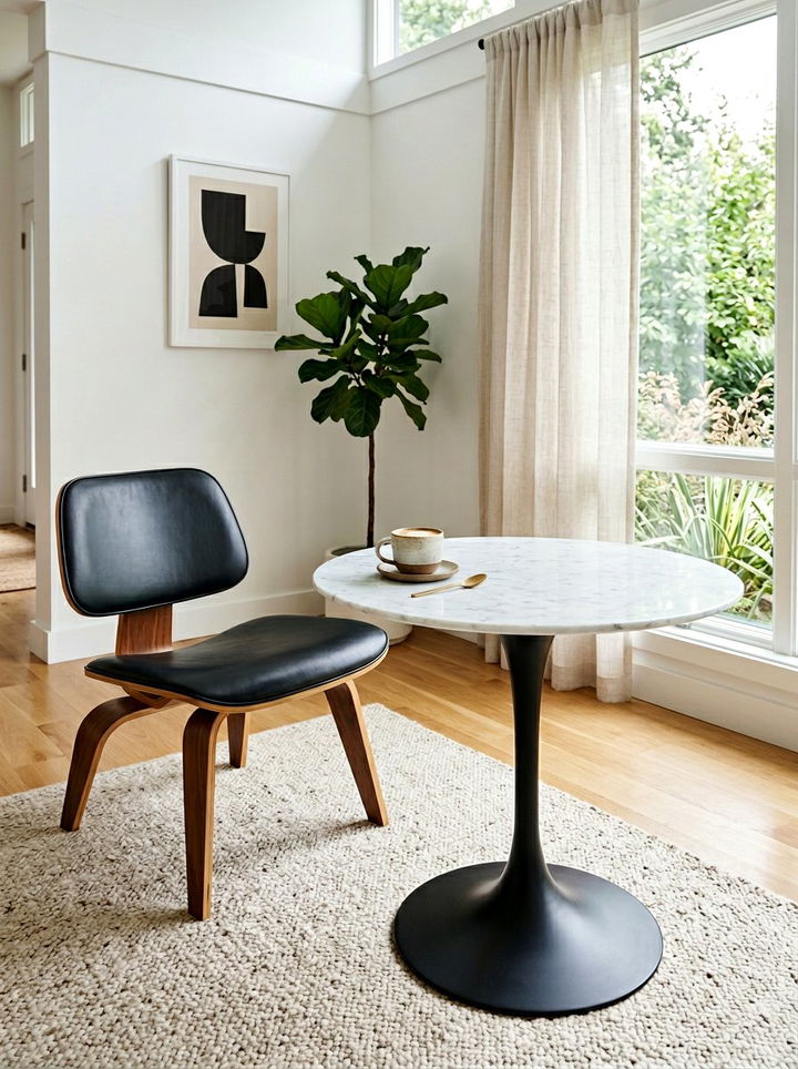 Round Pedestal Side Table - 30 mid-century modern bedroom ideas