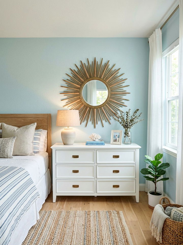 Round Sunburst Mirror With Rays - 30 bedroom sunburst mirrors