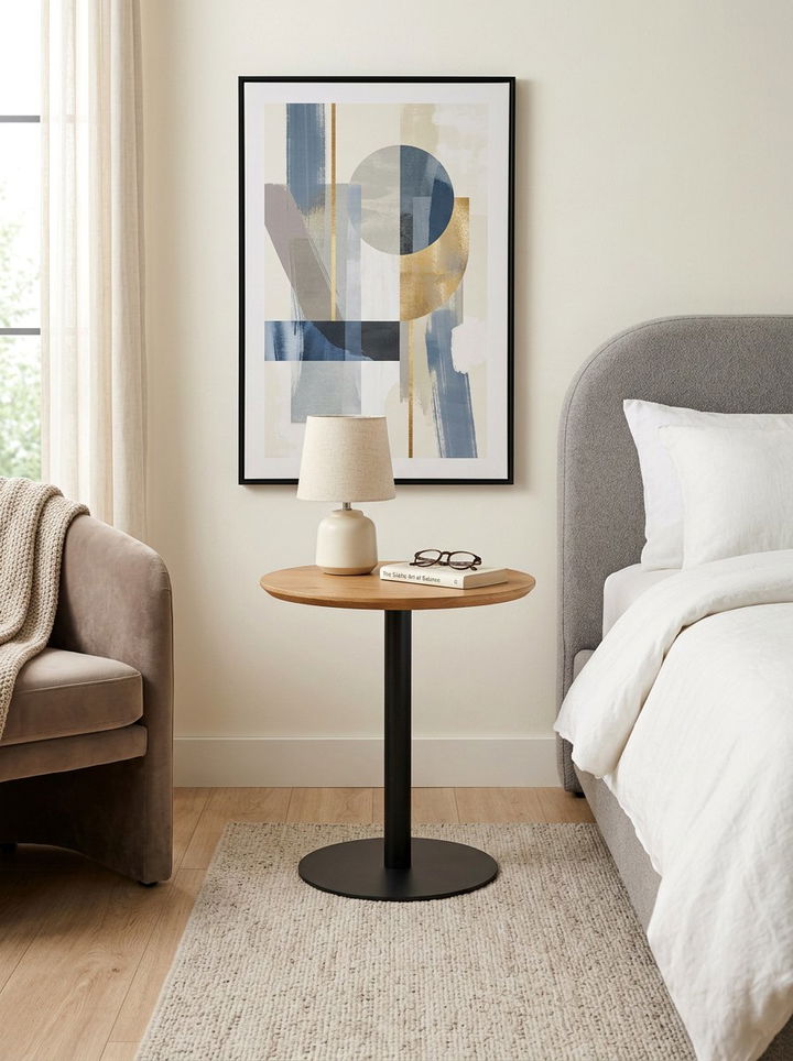 Round pedestal nightstand - 30 bedroom modern nightstands