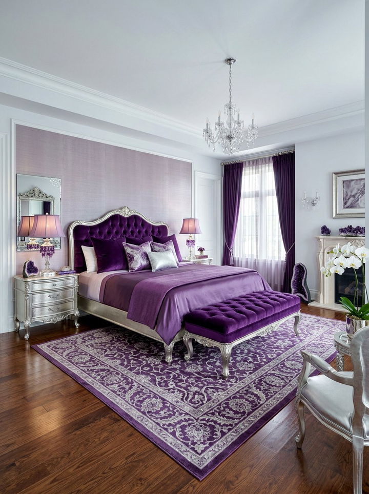 Royal Amethyst Bedroom - 30 purple bedroom ideas