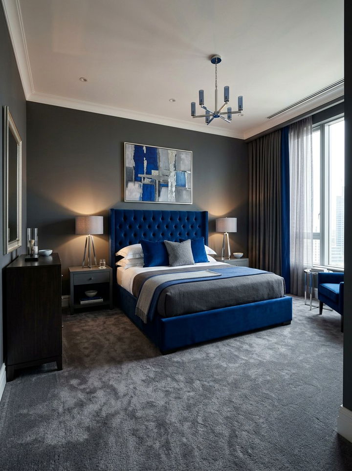 Royal Blue And Grey Bedroom - 30 royal blue bedroom ideas