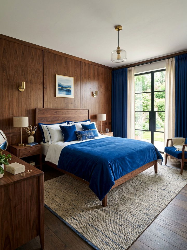 Royal Blue And Wood Bedroom - 30 royal blue bedroom ideas