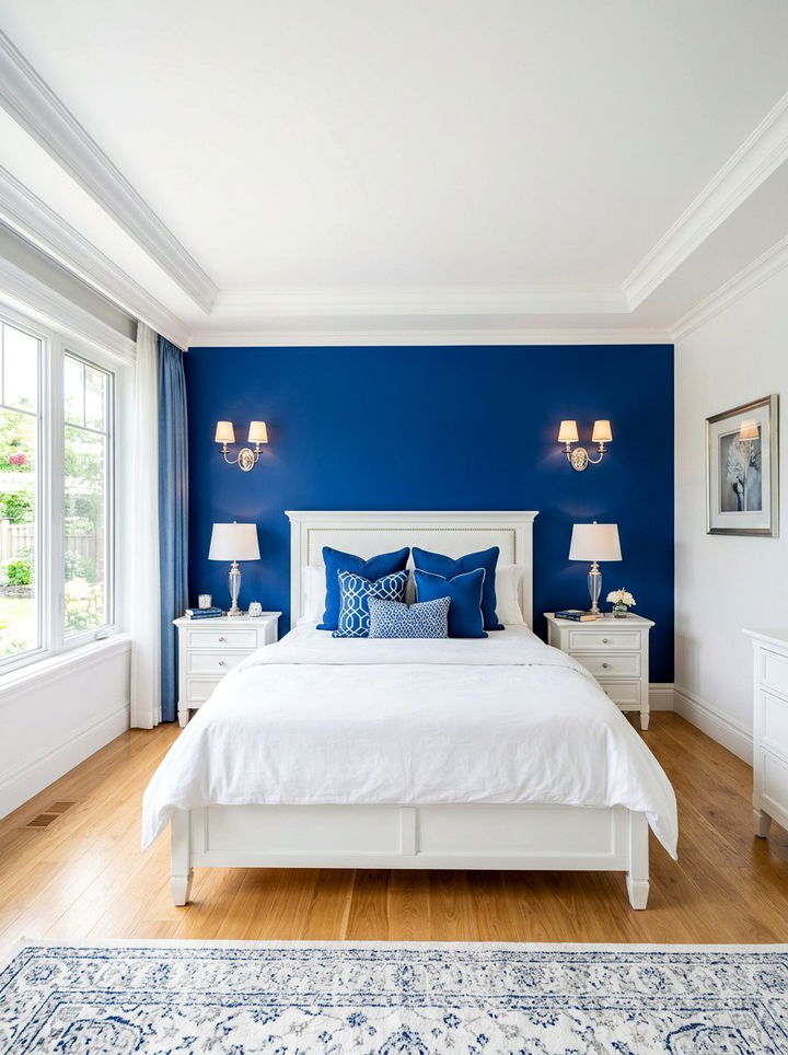 Royal Blue Bedroom Wall - 30 colorful bedroom accent wall ideas