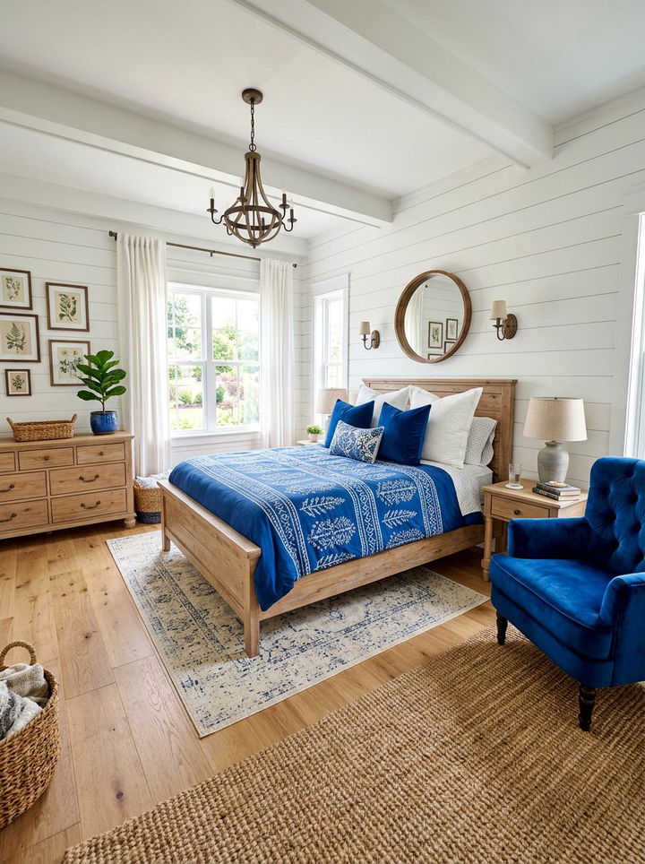 Royal Blue Farmhouse Bedroom - 30 farmhouse blue bedroom ideas