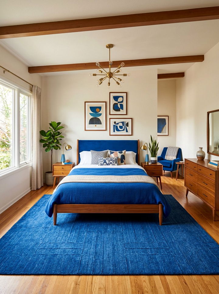Royal Blue Mid Century Modern Bedroom - 30 royal blue bedroom ideas