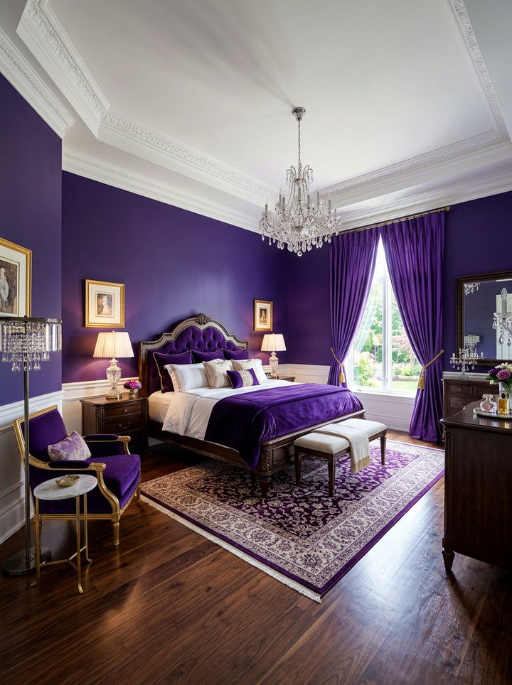 Royal Purple Bedroom Interior - 30 jewel toned bedroom ideas