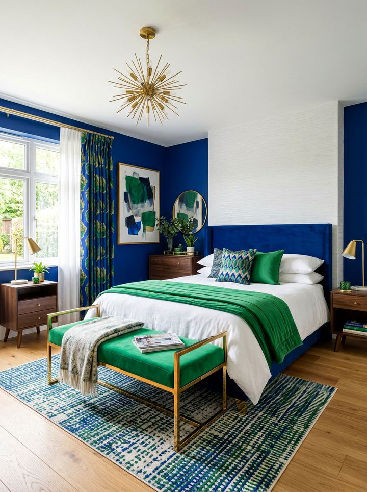 Royal blue and kelly green bedroom - 30 blue and green bedroom ideas