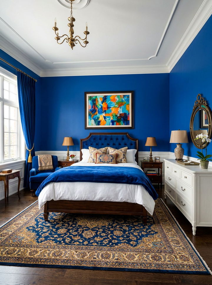 Royal blue bedroom - 30 bedroom blue walls