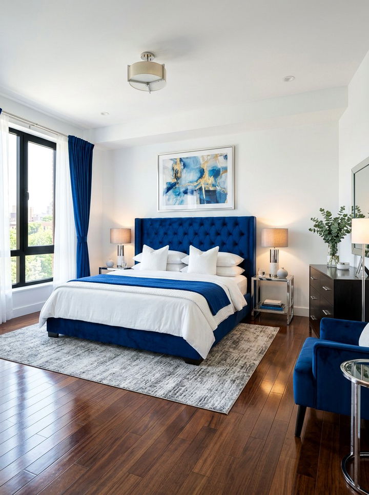 Royal blue bedroom - 30 sky inspired bedroom color ideas