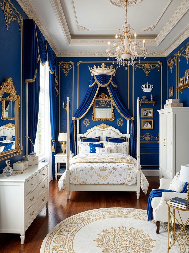 Royal blue princess room - 30 princess bedroom ideas