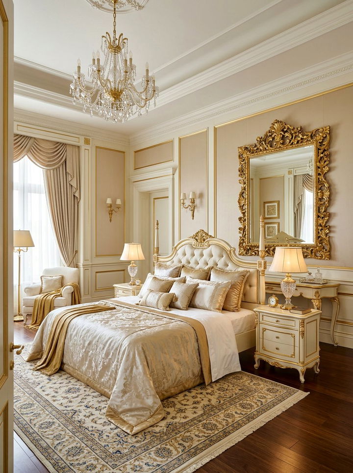 Royal gold accents bedroom - 30 princess bedroom ideas