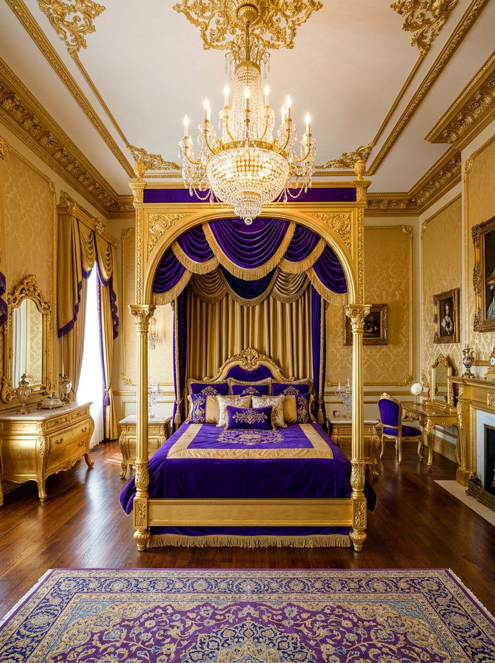 Royal purple gold bedroom - 30 purple and gold bedroom color combo