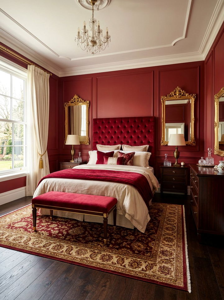 Ruby Red Bedroom - 30 jewel tone bedroom ideas