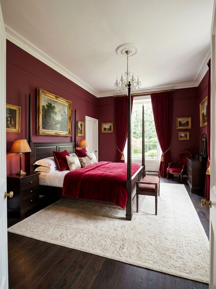 Ruby Red Bedroom Suite - 30 jewel toned bedroom ideas