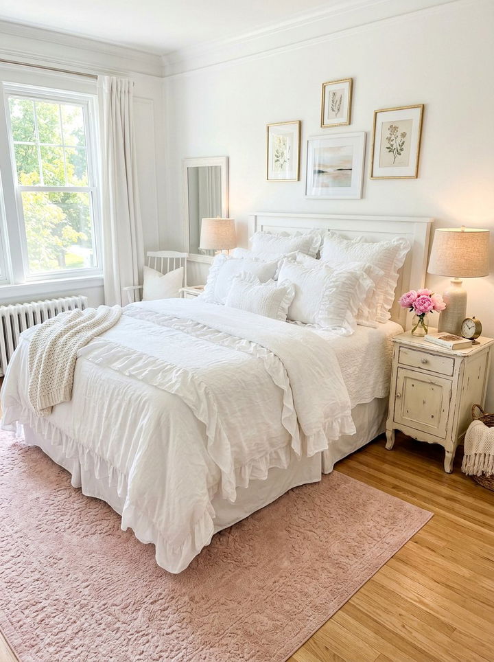 Ruffled Bed Linens - 30 shabby chic bedroom ideas