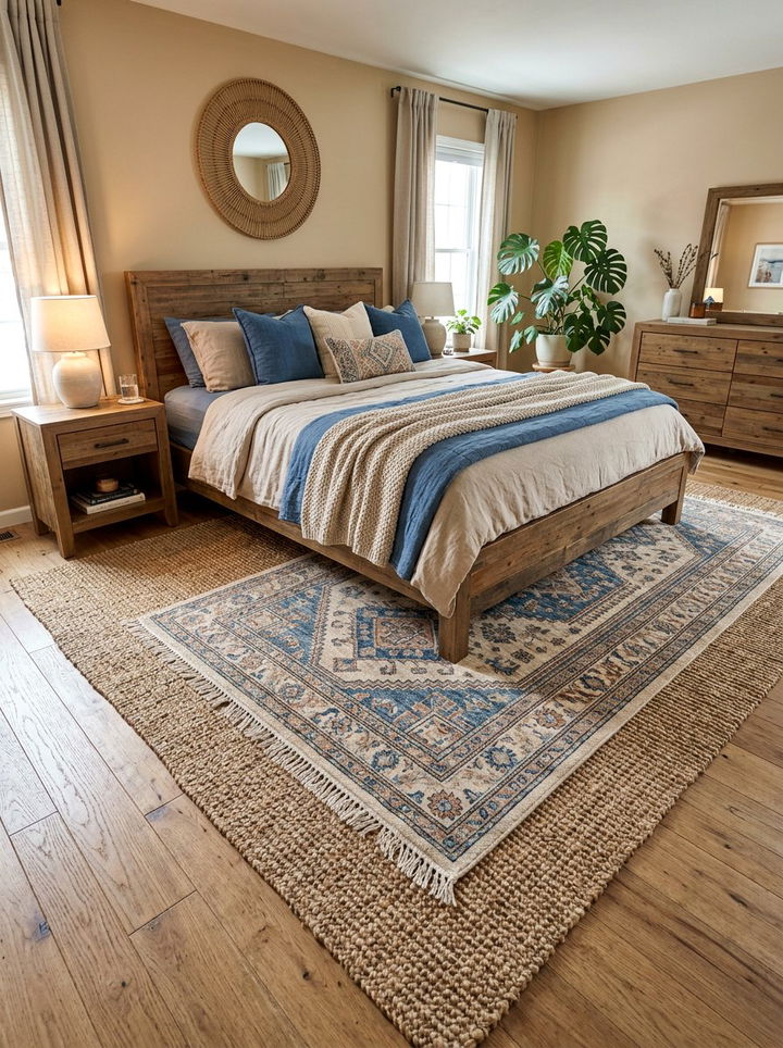 Rug Layered Bedroom - 30 affordable bedroom ideas