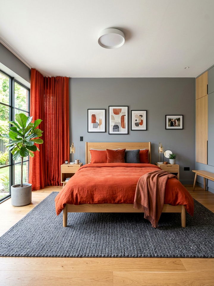 Rust And Grey Bedroom - 30 rust bedroom ideas