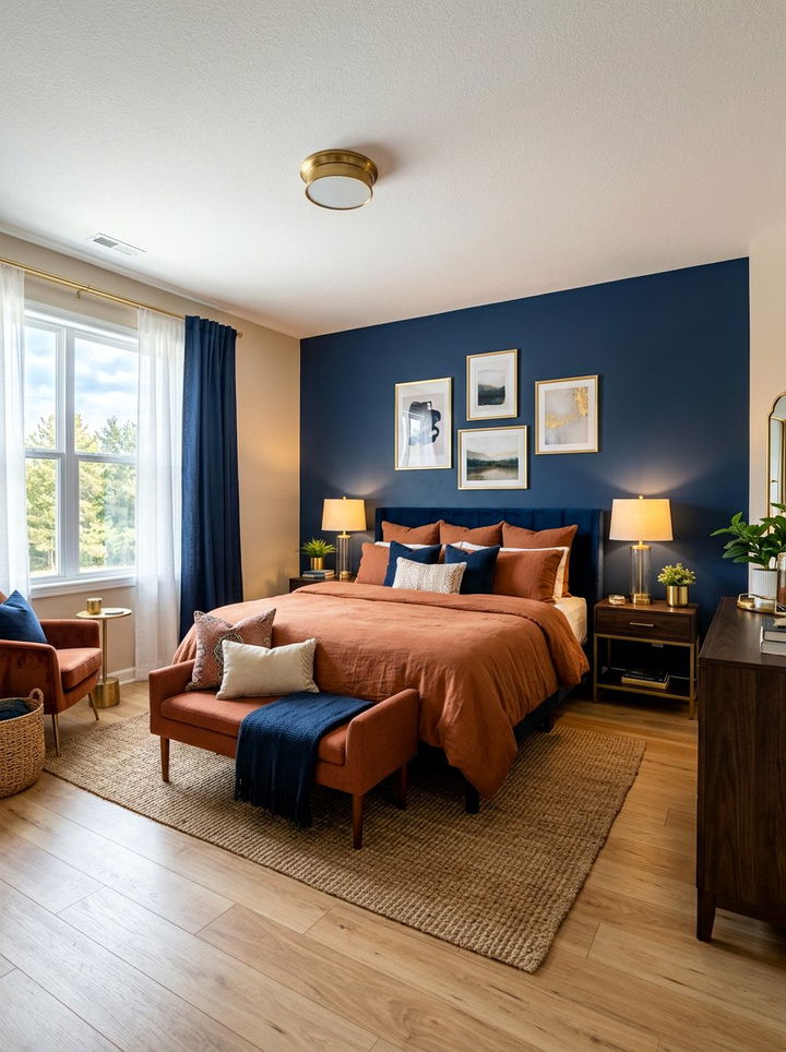 Rust And Navy Bedroom - 30 rust bedroom ideas