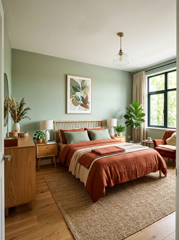 Rust And Sage Green Bedroom - 30 rust bedroom ideas