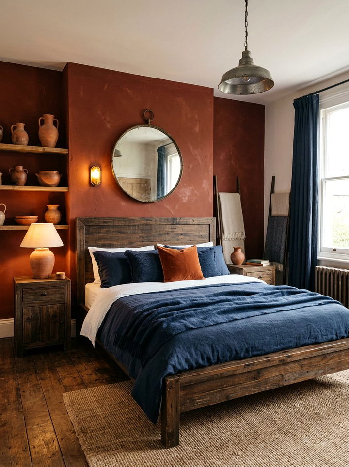 Rust Bedroom - 30 bedroom accent color ideas