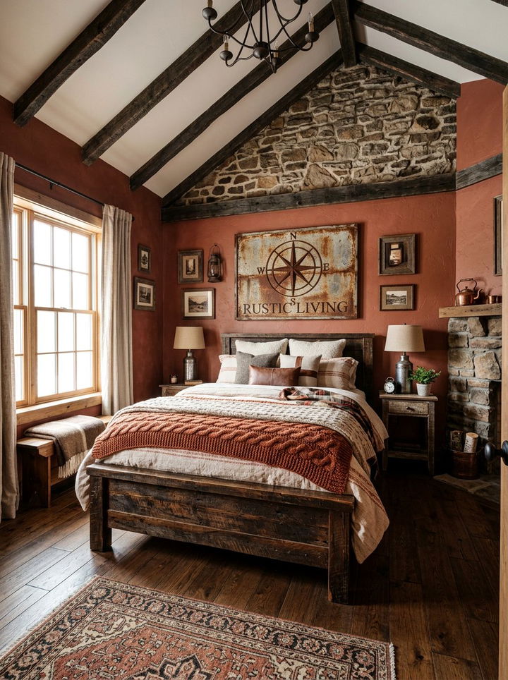 Rust Bedroom - 30 autumn inspired bedroom color ideas