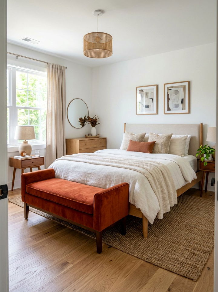 Rust Bench - 30 rust bedroom ideas